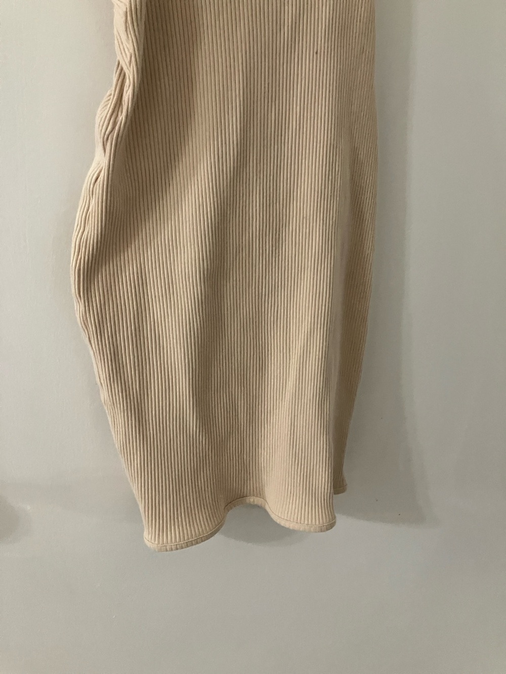 SHEIN Beige Ribbed Ruched Mini Dress - Picture 6 of 8